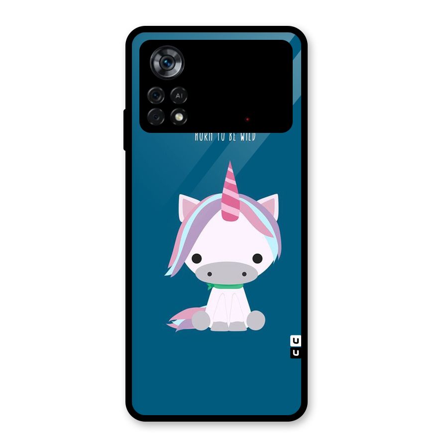 Born Wild Unicorn Glass Back Case for Poco X4 Pro 5G