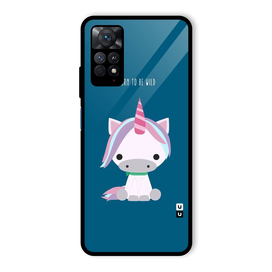 Born Wild Unicorn Glass Back Case for Redmi Note 11 Pro Plus 5G