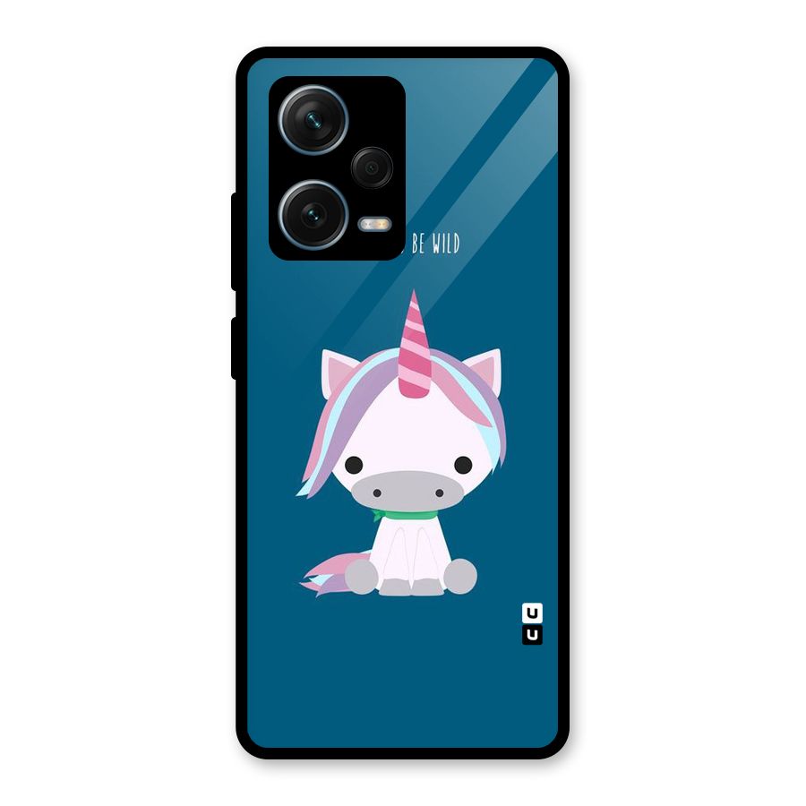 Born Wild Unicorn Glass Back Case for Redmi Note 12 Pro Plus 5G