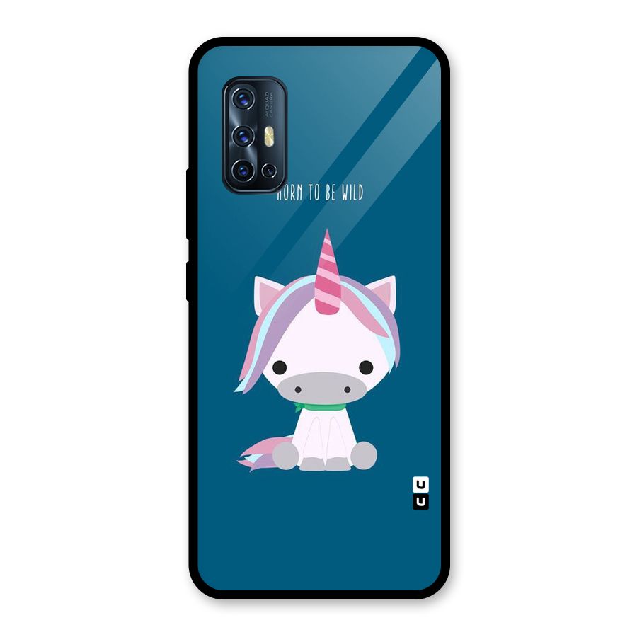 Born Wild Unicorn Glass Back Case for Vivo V17