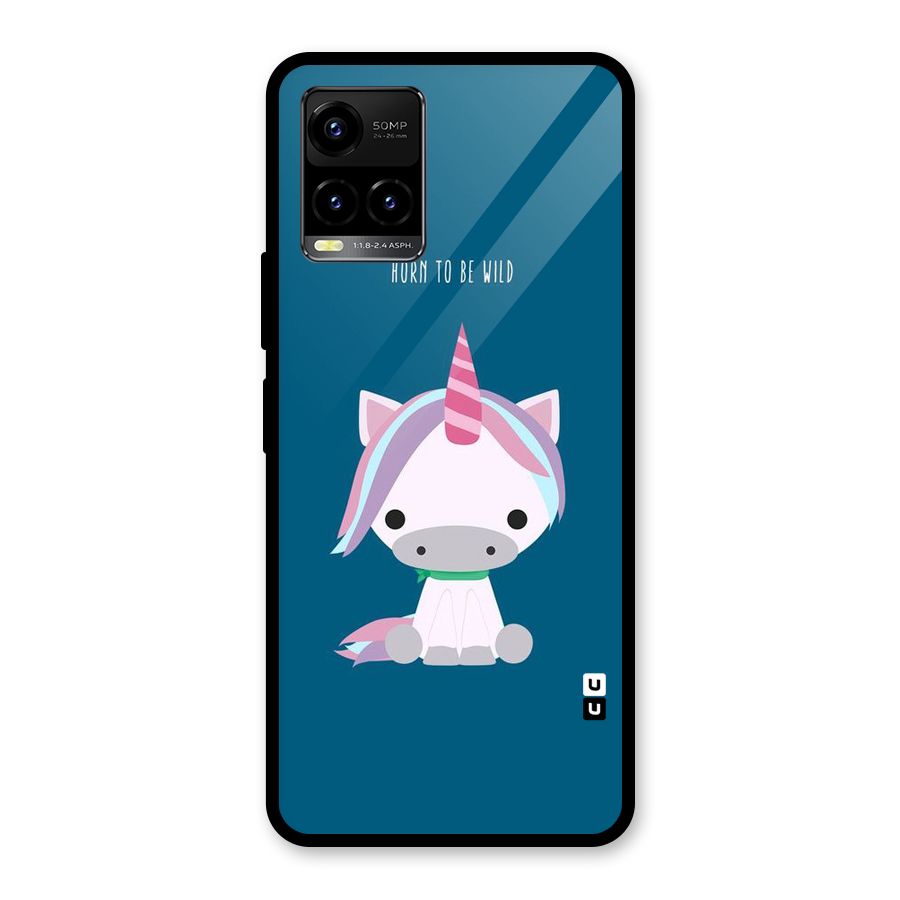 Born Wild Unicorn Glass Back Case for Vivo Y21A