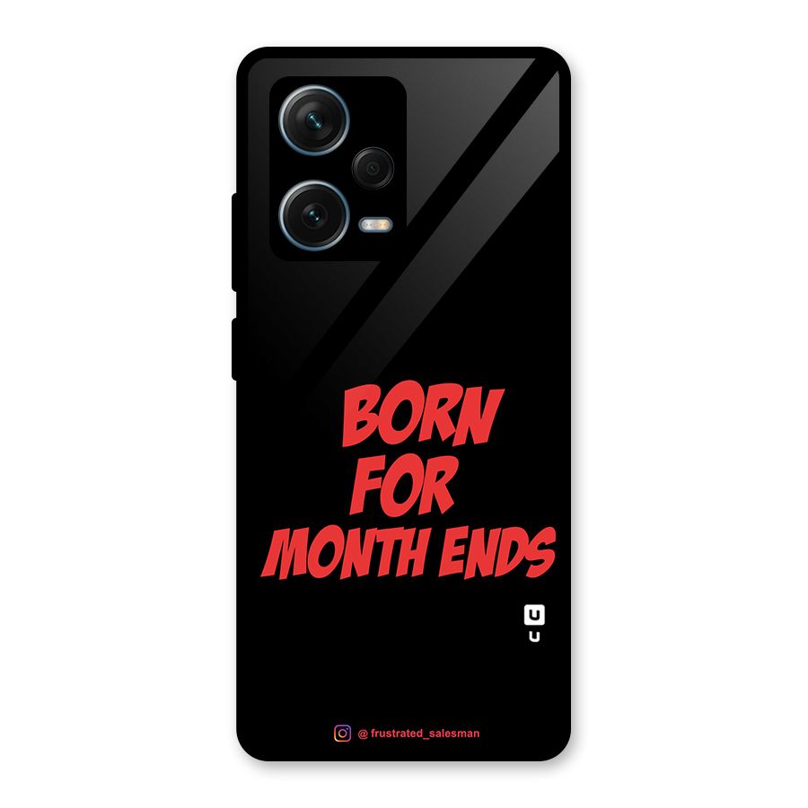 Born for Month Ends Black Glass Back Case for Redmi Note 12 Pro Plus 5G