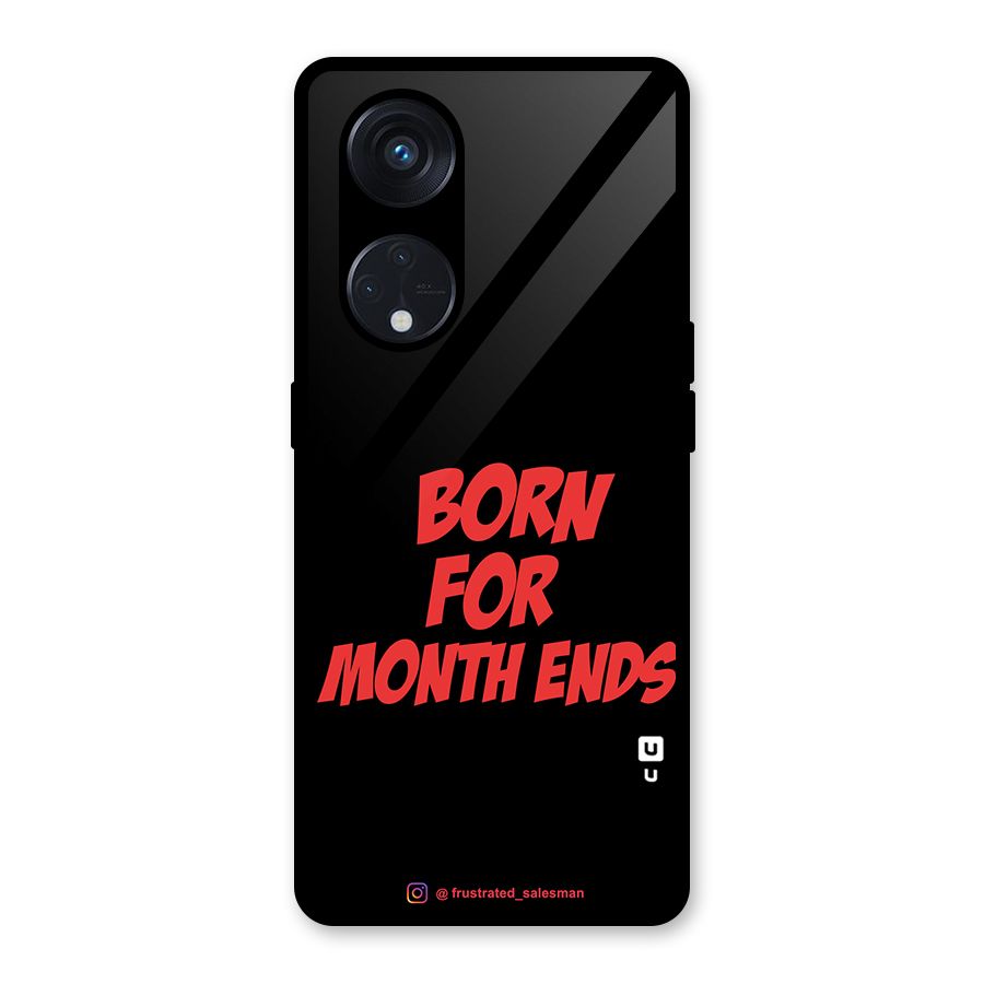 Born for Month Ends Black Glass Back Case for Reno8 T 5G