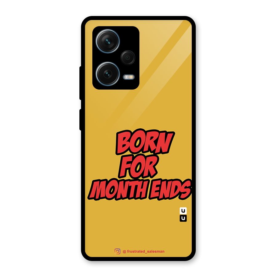 Born for Month Ends Mustard Yellow Glass Back Case for Redmi Note 12 Pro Plus 5G