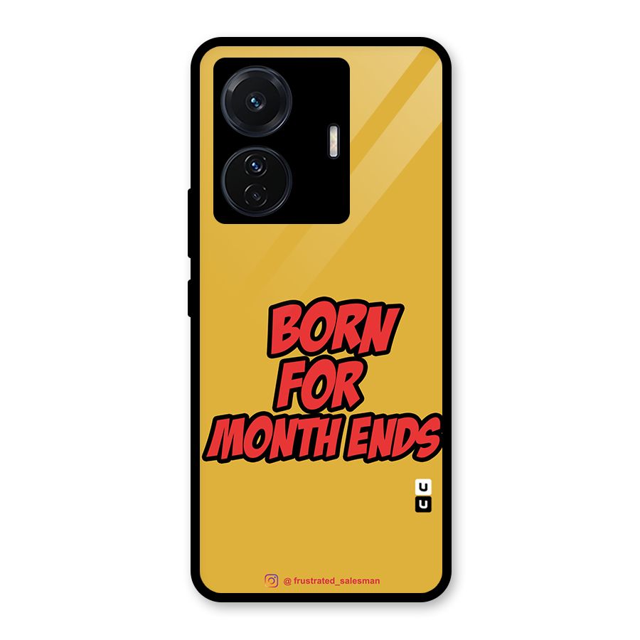 Born for Month Ends Mustard Yellow Glass Back Case for Vivo iQOO Z6 Pro
