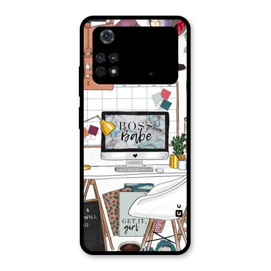 Boss Babe Glass Back Case for Poco M4 Pro 4G