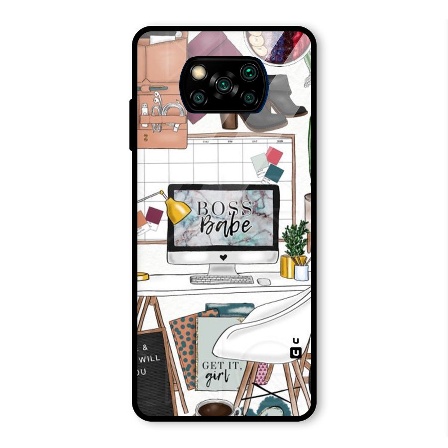 Boss Babe Glass Back Case for Poco X3 Pro