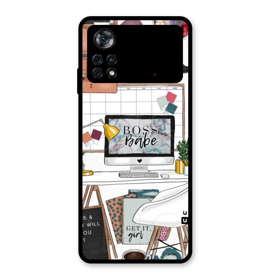 Boss Babe Glass Back Case for Poco X4 Pro 5G