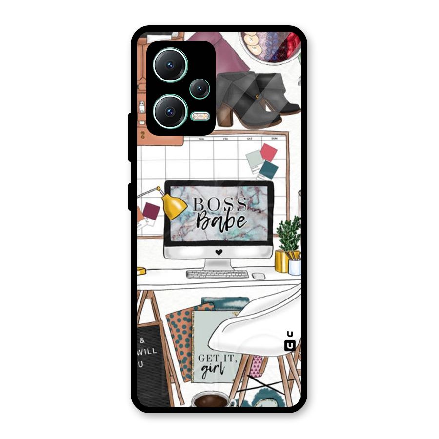 Boss Babe Glass Back Case for Redmi Note 12 5G