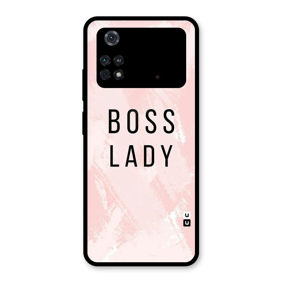 Boss Lady Pink Glass Back Case for Poco M4 Pro 4G