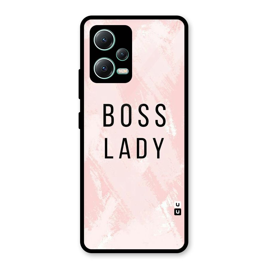 Boss Lady Pink Glass Back Case for Redmi Note 12 5G