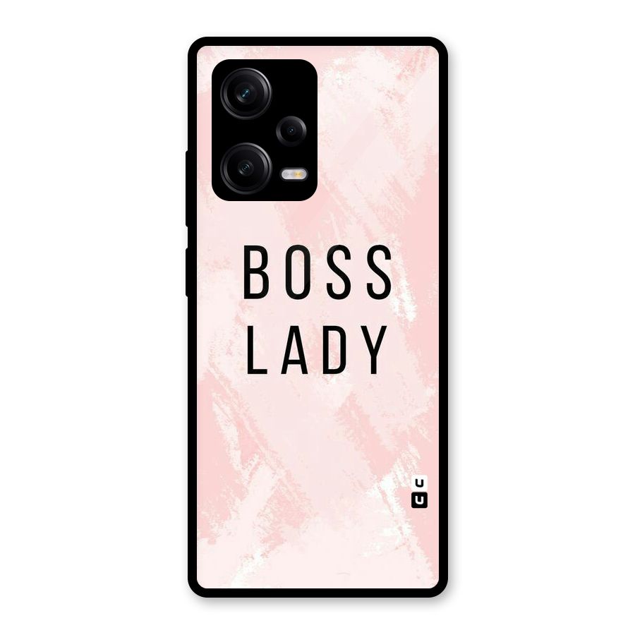 Boss Lady Pink Glass Back Case for Redmi Note 12 Pro