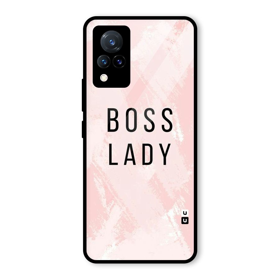 Boss Lady Pink Glass Back Case for Vivo V21 5G