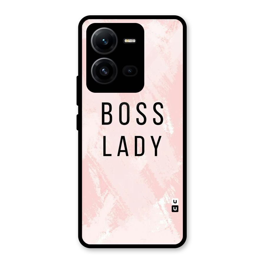 Boss Lady Pink Glass Back Case for Vivo V25