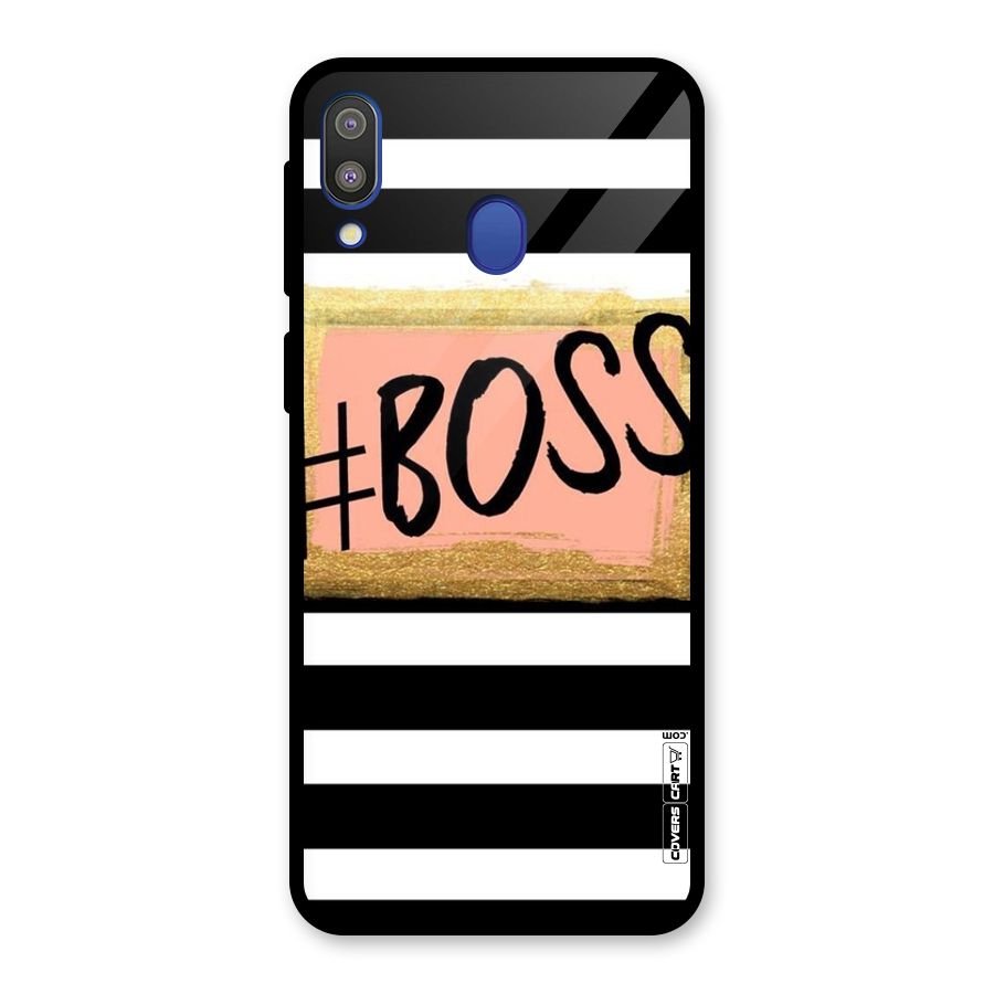 Boss Stripes Glass Back Case for Galaxy M20