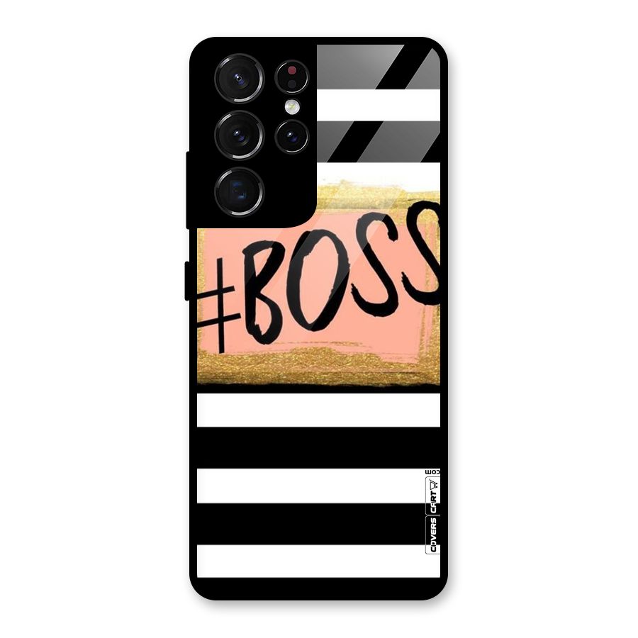 Boss Stripes Glass Back Case for Galaxy S21 Ultra 5G