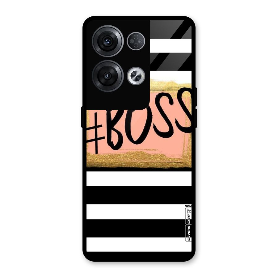 Boss Stripes Glass Back Case for Oppo Reno8 Pro 5G
