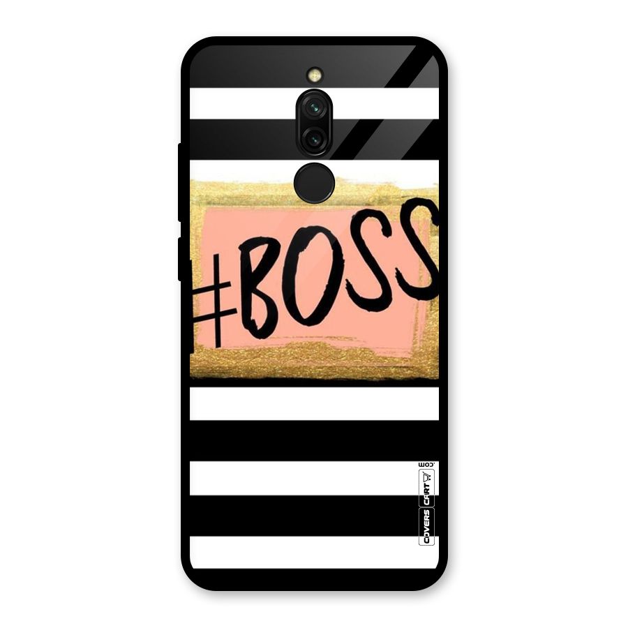 Boss Stripes Glass Back Case for Redmi 8