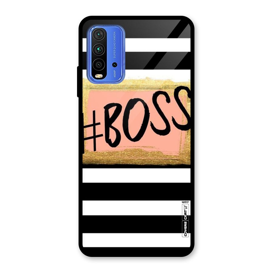 Boss Stripes Glass Back Case for Redmi 9 Power