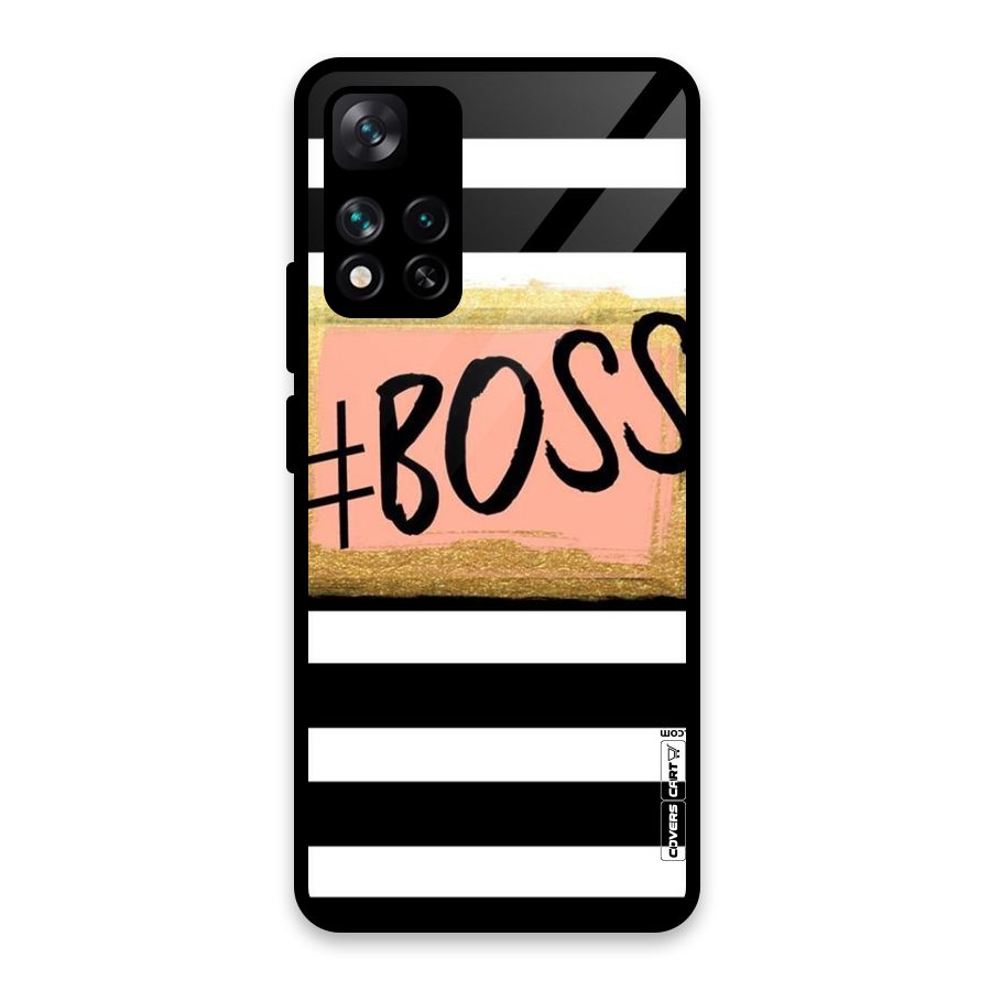 Boss Stripes Glass Back Case for Xiaomi 11i HyperCharge 5G