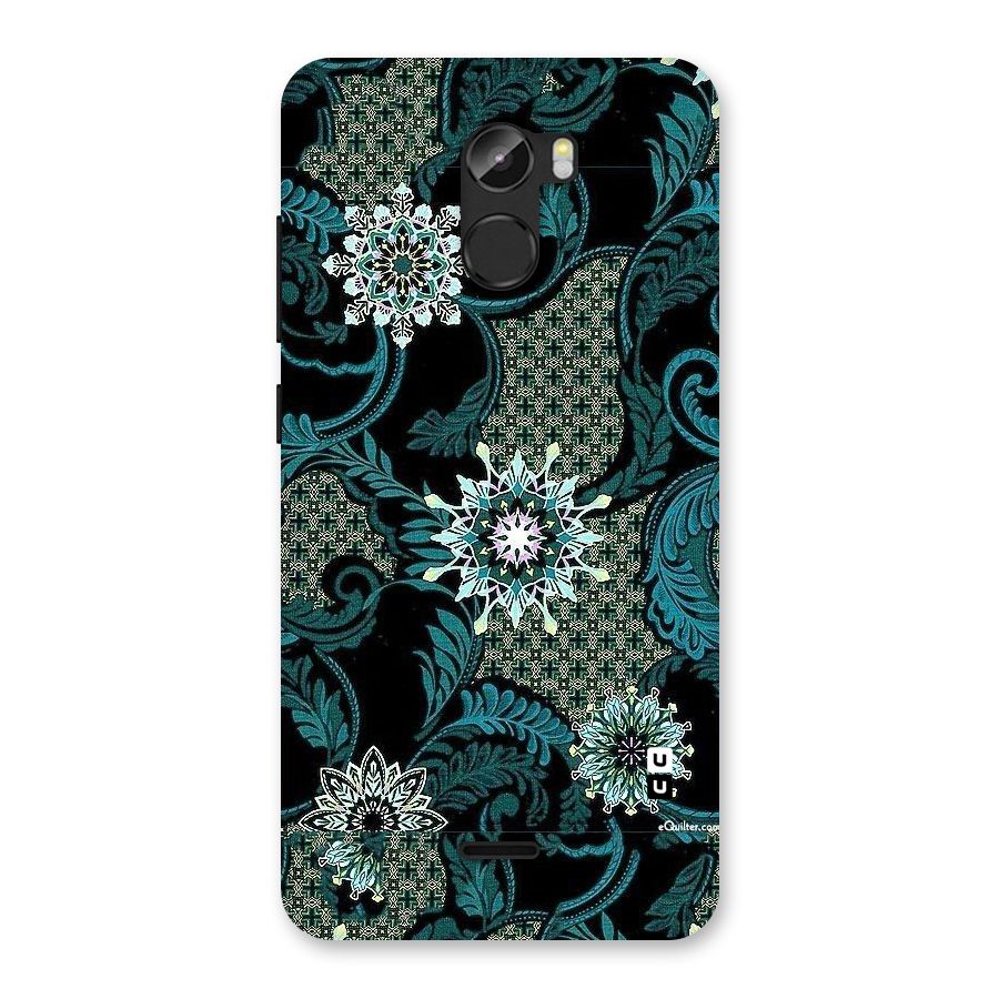 Bottle Green Floral Back Case for Gionee X1