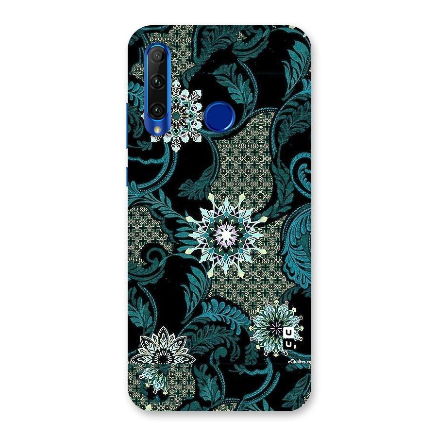 Bottle Green Floral Back Case for Honor 20i