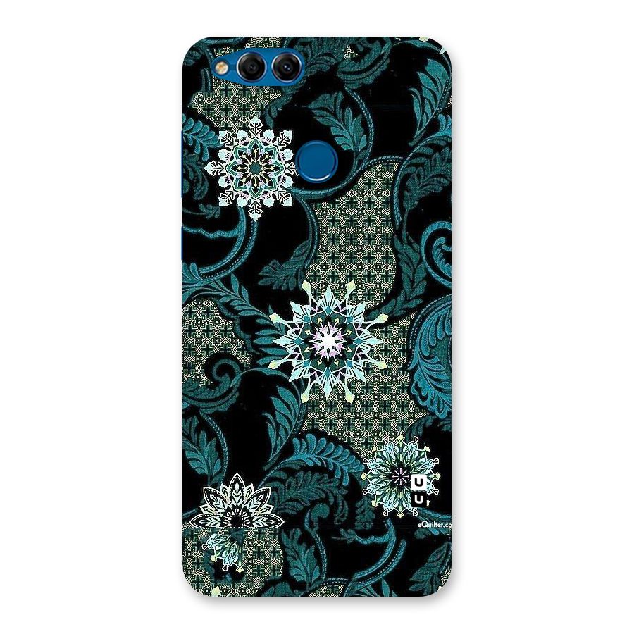 Bottle Green Floral Back Case for Honor 7X