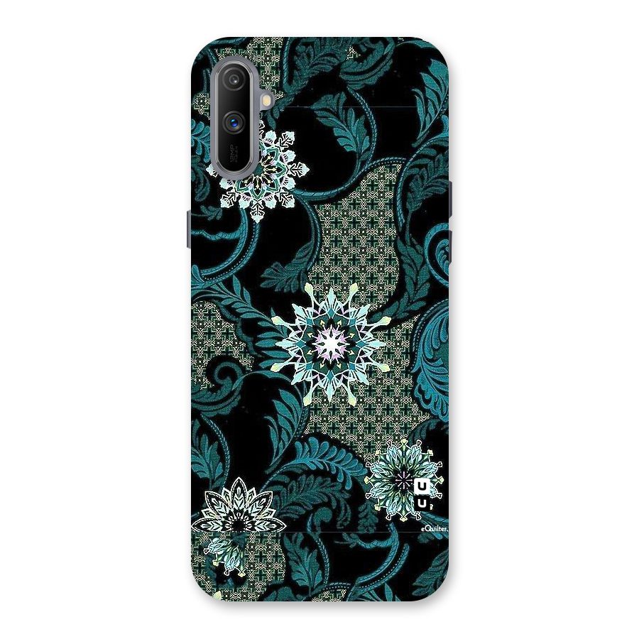 Bottle Green Floral Back Case for Realme C3