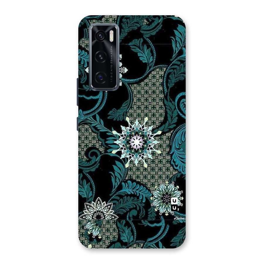 Bottle Green Floral Back Case for Vivo V20 SE
