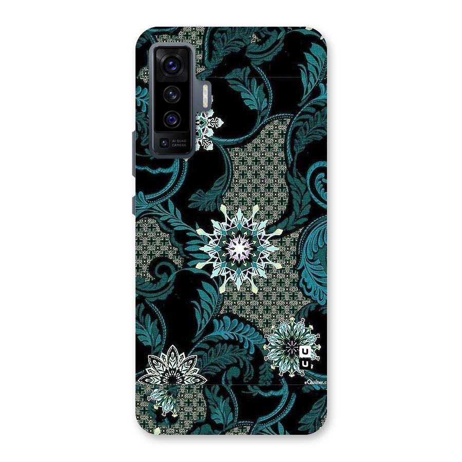 Bottle Green Floral Back Case for Vivo X50