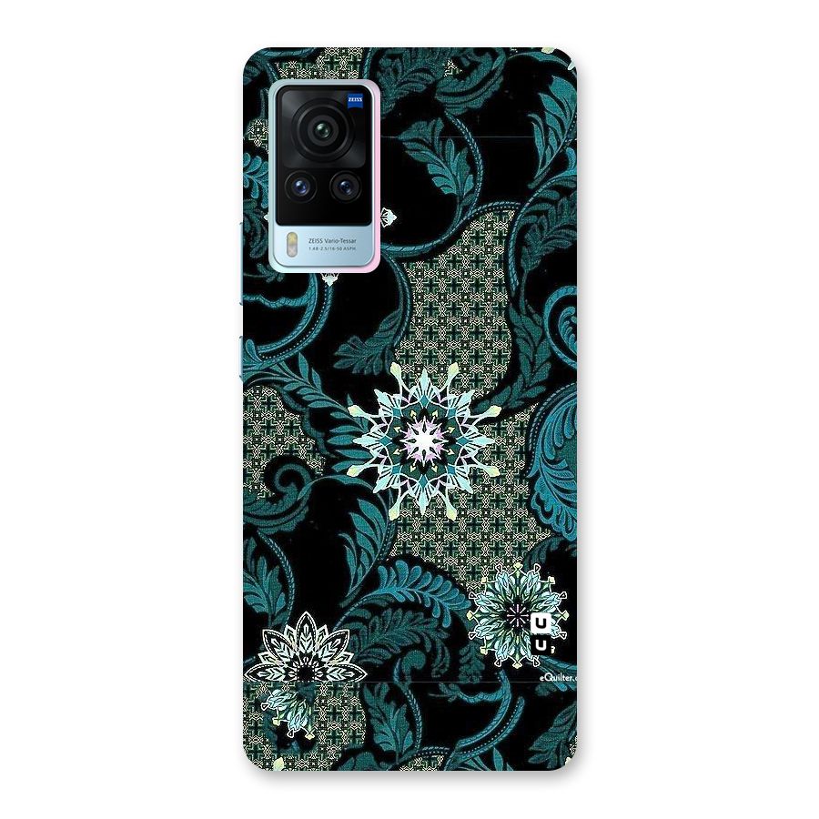 Bottle Green Floral Back Case for Vivo X60 Pro