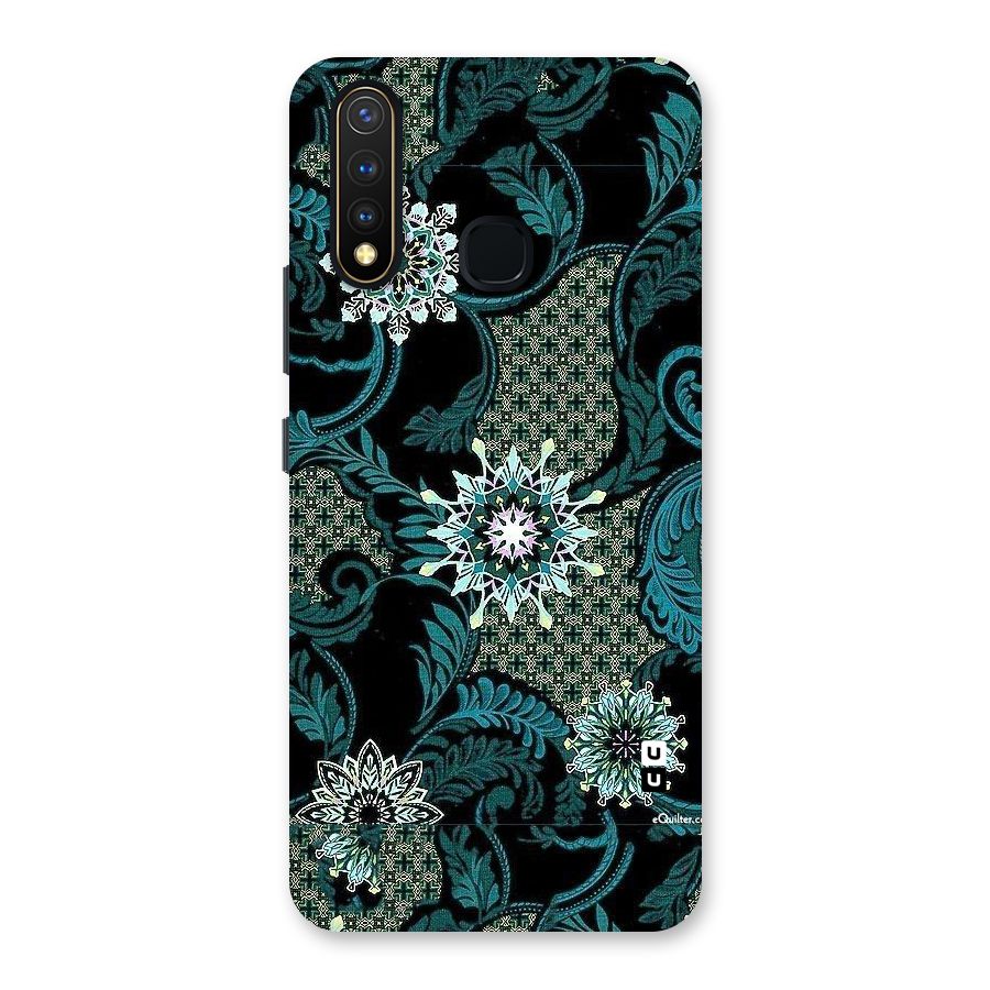 Bottle Green Floral Back Case for Vivo Y19