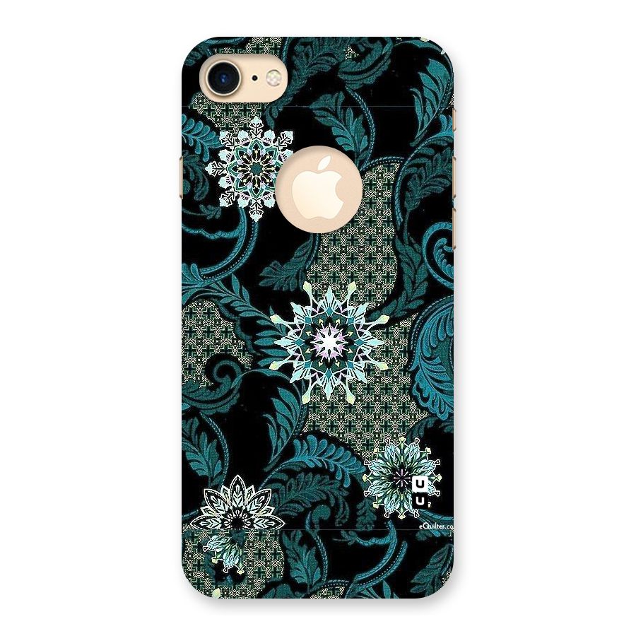 Bottle Green Floral Back Case for iPhone 7 Logo Cut