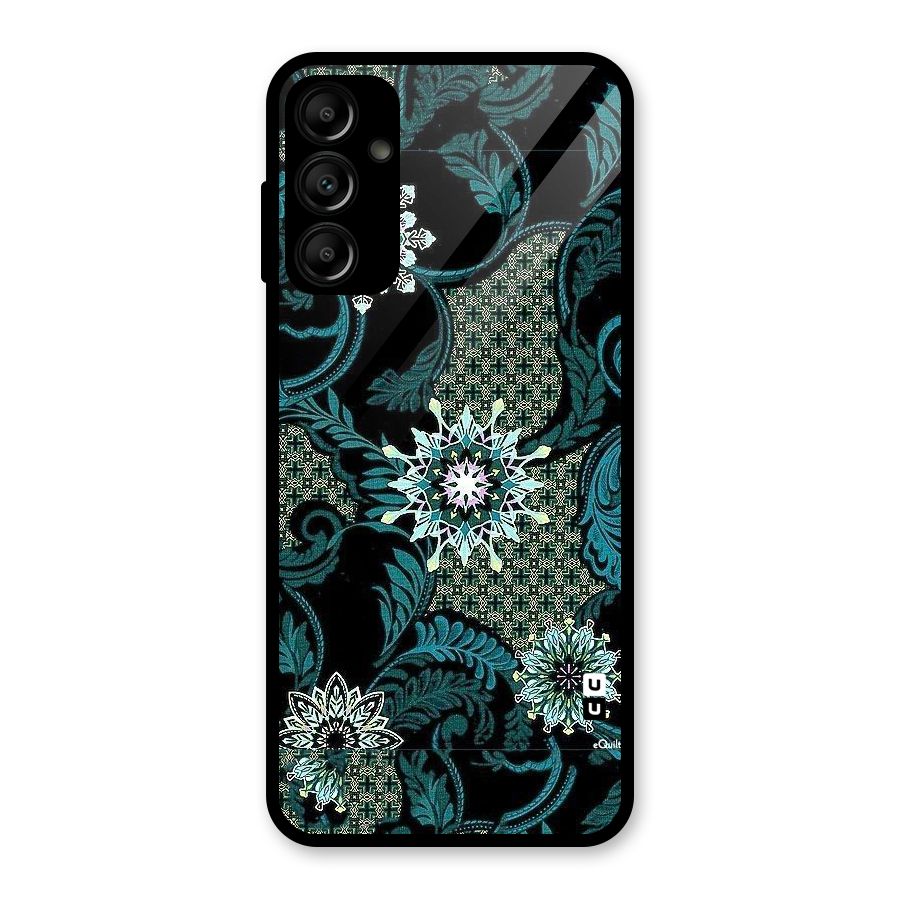 Bottle Green Floral Glass Back Case for Galaxy A14 5G