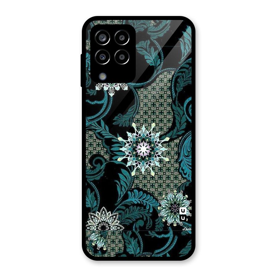 Bottle Green Floral Glass Back Case for Galaxy M33