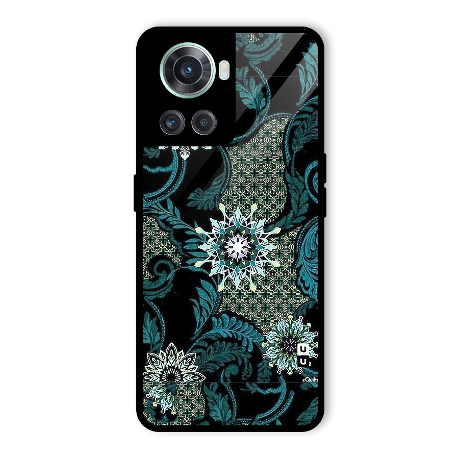 Bottle Green Floral Glass Back Case for OnePlus 10R