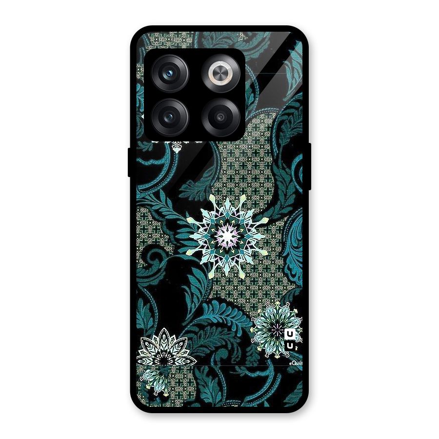 Bottle Green Floral Glass Back Case for OnePlus 10T