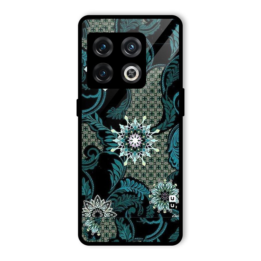 Bottle Green Floral Glass Back Case for OnePlus 10 Pro 5G