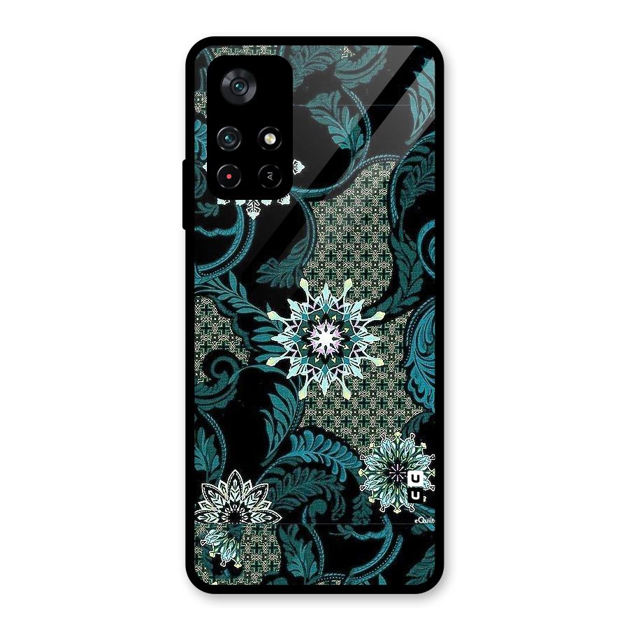 Bottle Green Floral Glass Back Case for Poco M4 Pro 5G