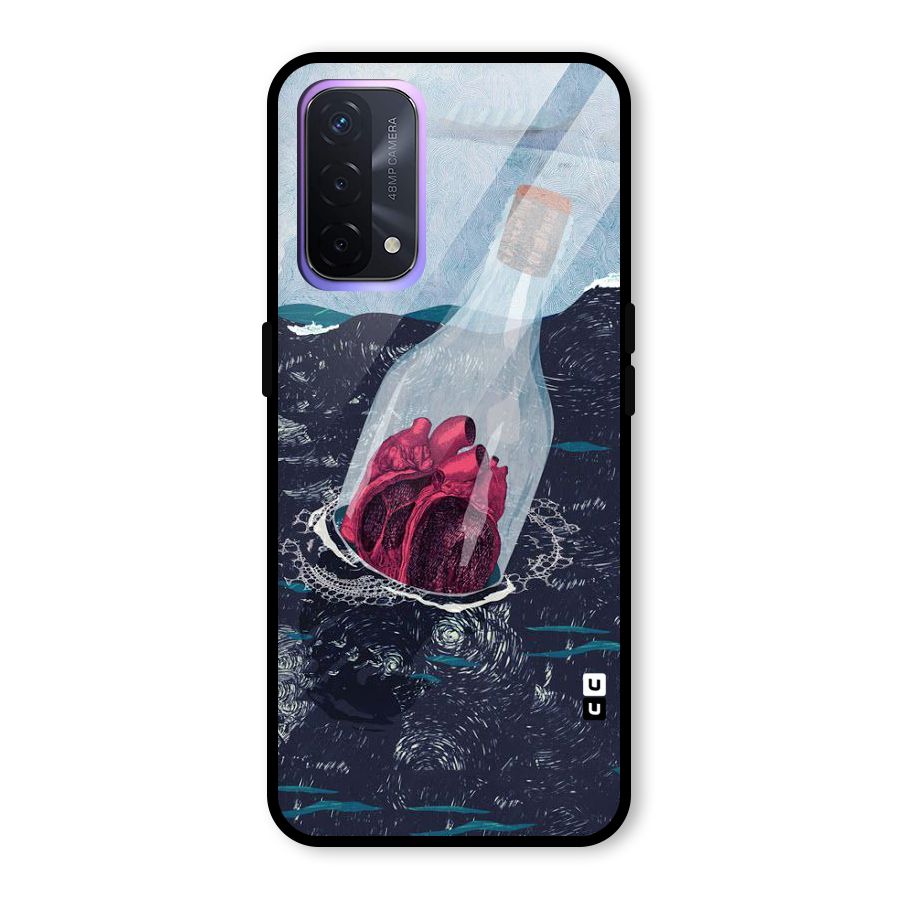 Bottle Heart Glass Back Case for Oppo A74 5G