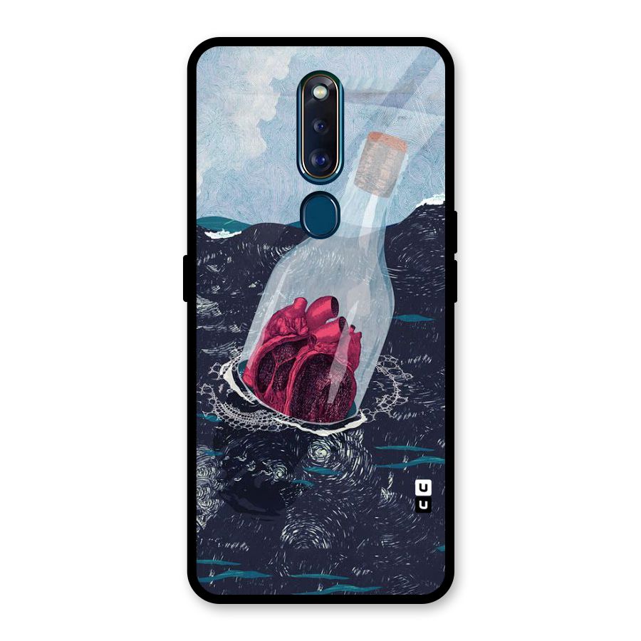Bottle Heart Glass Back Case for Oppo F11 Pro