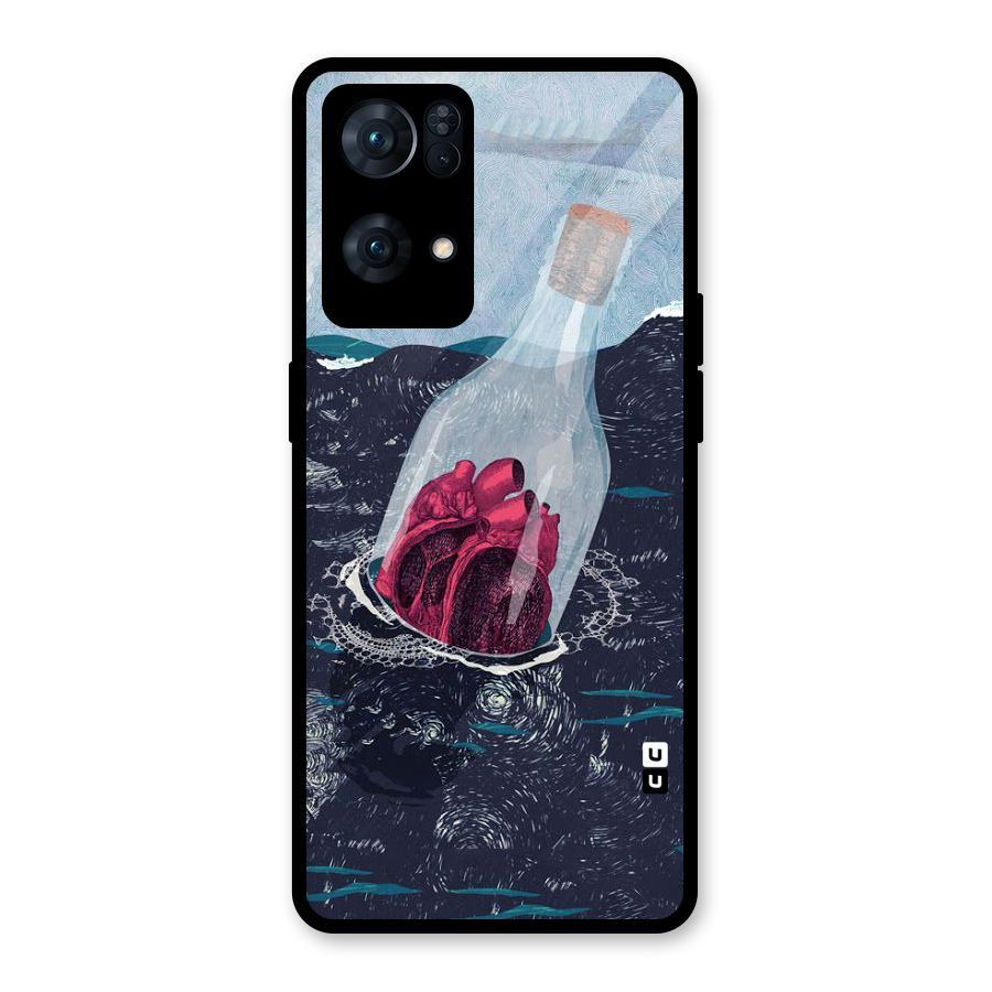 Bottle Heart Glass Back Case for Oppo Reno7 Pro 5G