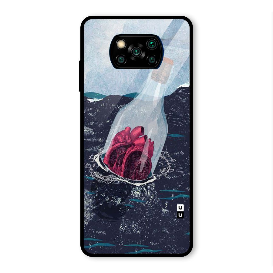 Bottle Heart Glass Back Case for Poco X3 Pro