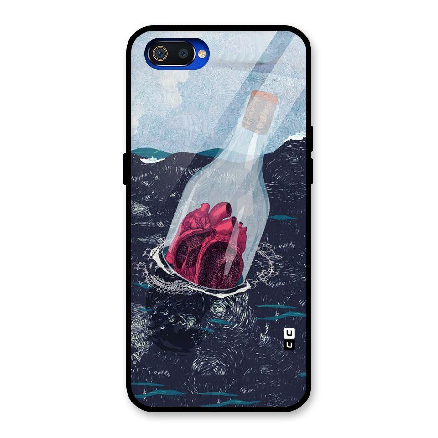 Bottle Heart Glass Back Case for Realme C2