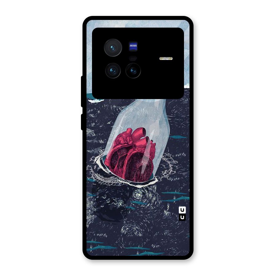 Bottle Heart Glass Back Case for Vivo X80