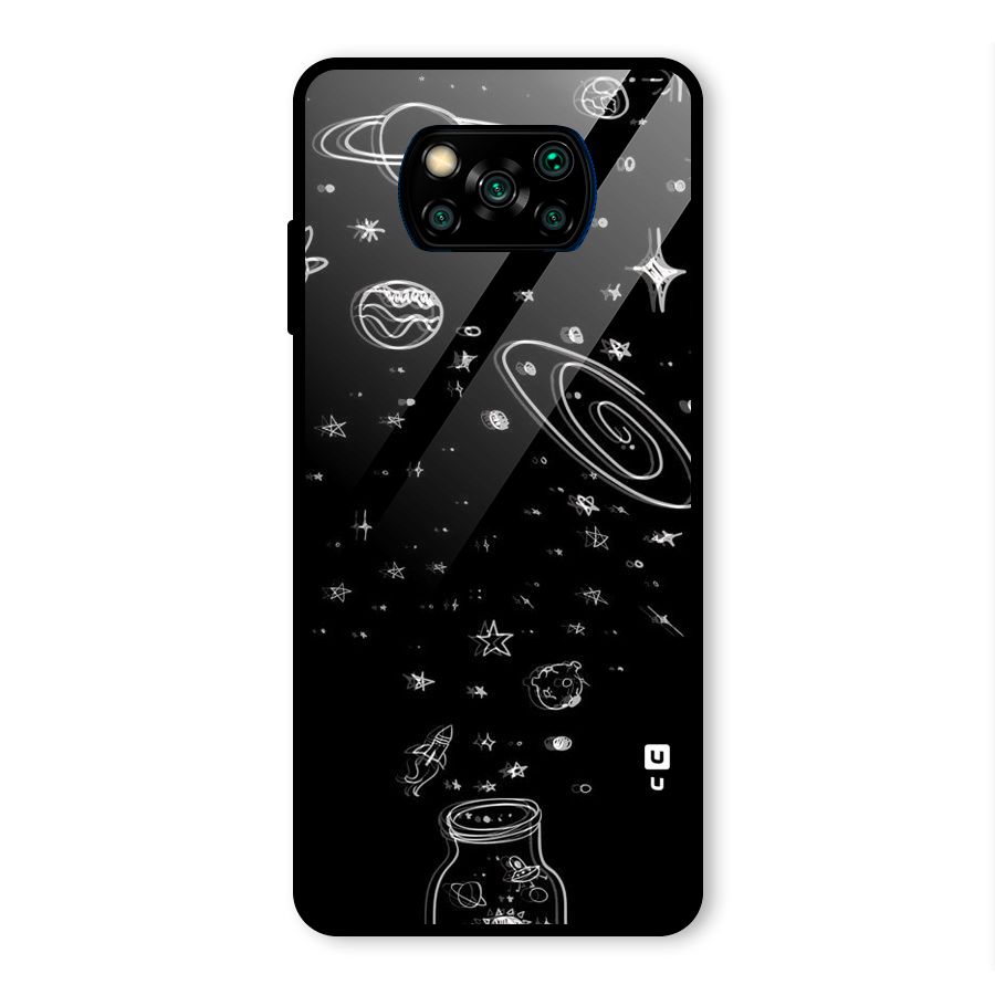Bottle Of Stars Glass Back Case for Poco X3 Pro