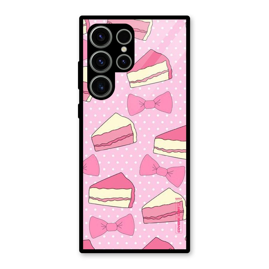Bow Cake Glass Back Case for Galaxy S23 Ultra
