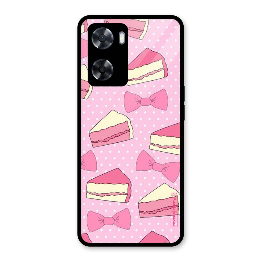 Bow Cake Glass Back Case for Oppo A57 2022