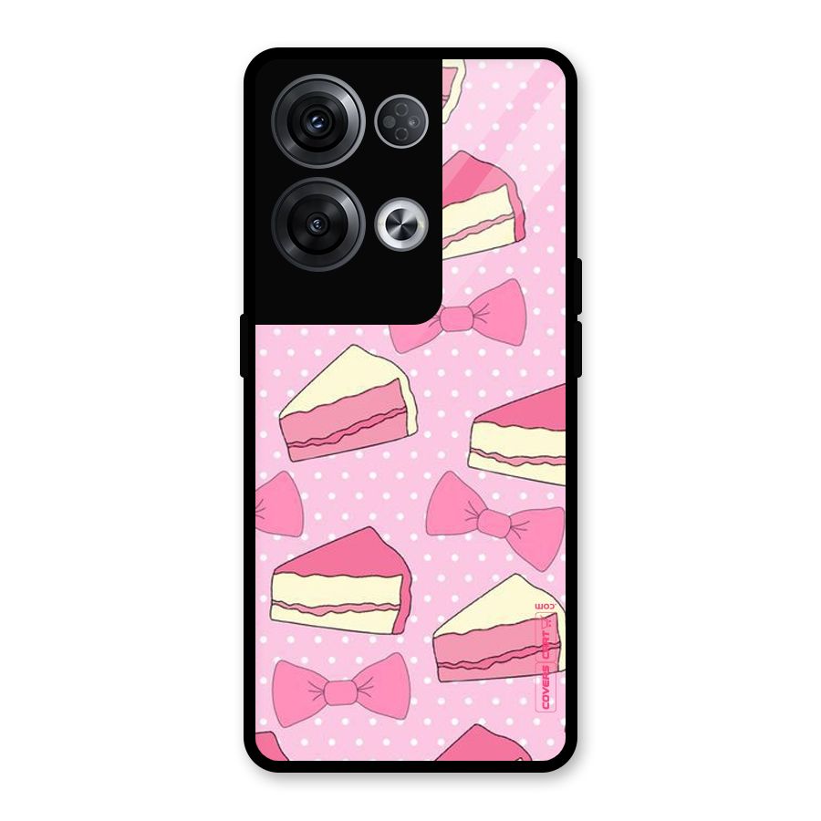 Bow Cake Glass Back Case for Oppo Reno8 Pro 5G