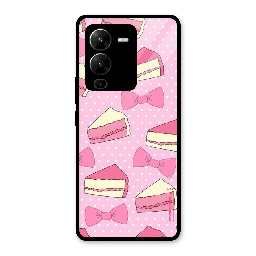 Bow Cake Glass Back Case for Vivo V25 Pro